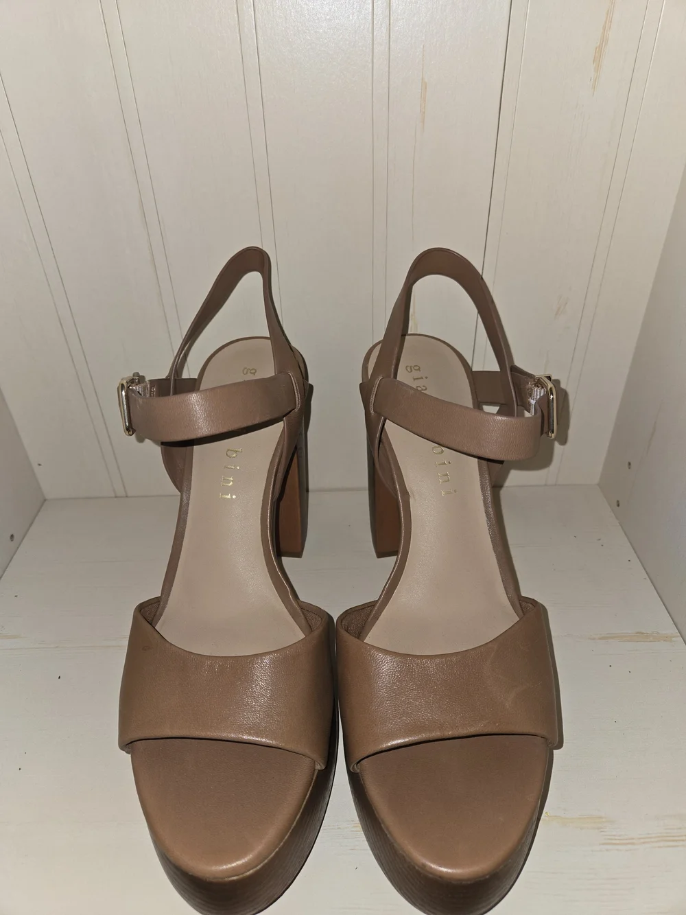 Gianni Bini Platform Block Heel Sandals in Brown